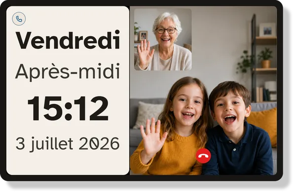 Appel vidéo entrant sur la tablette