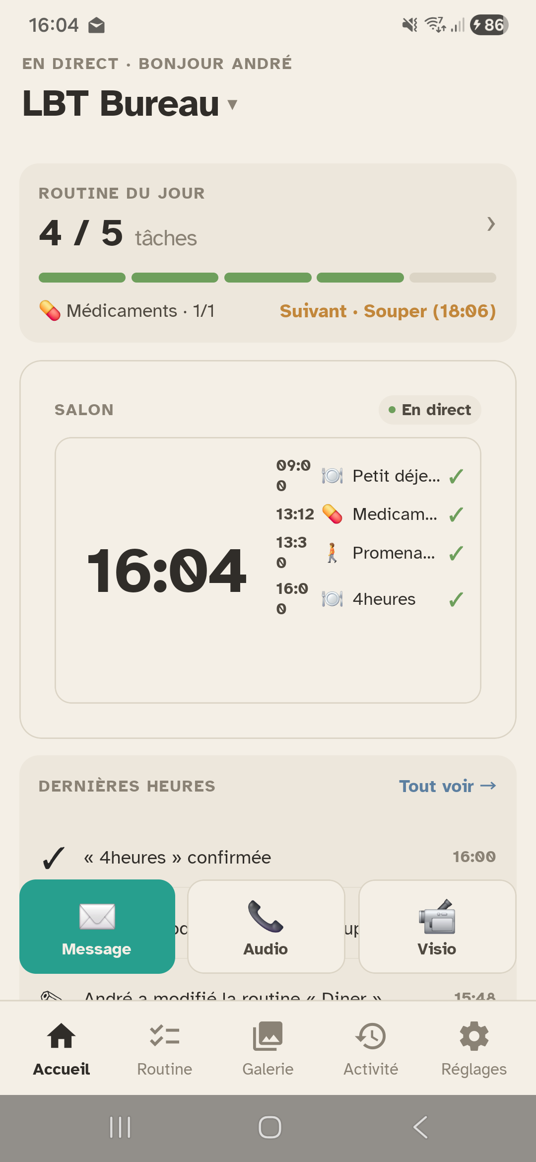 Tableau de bord