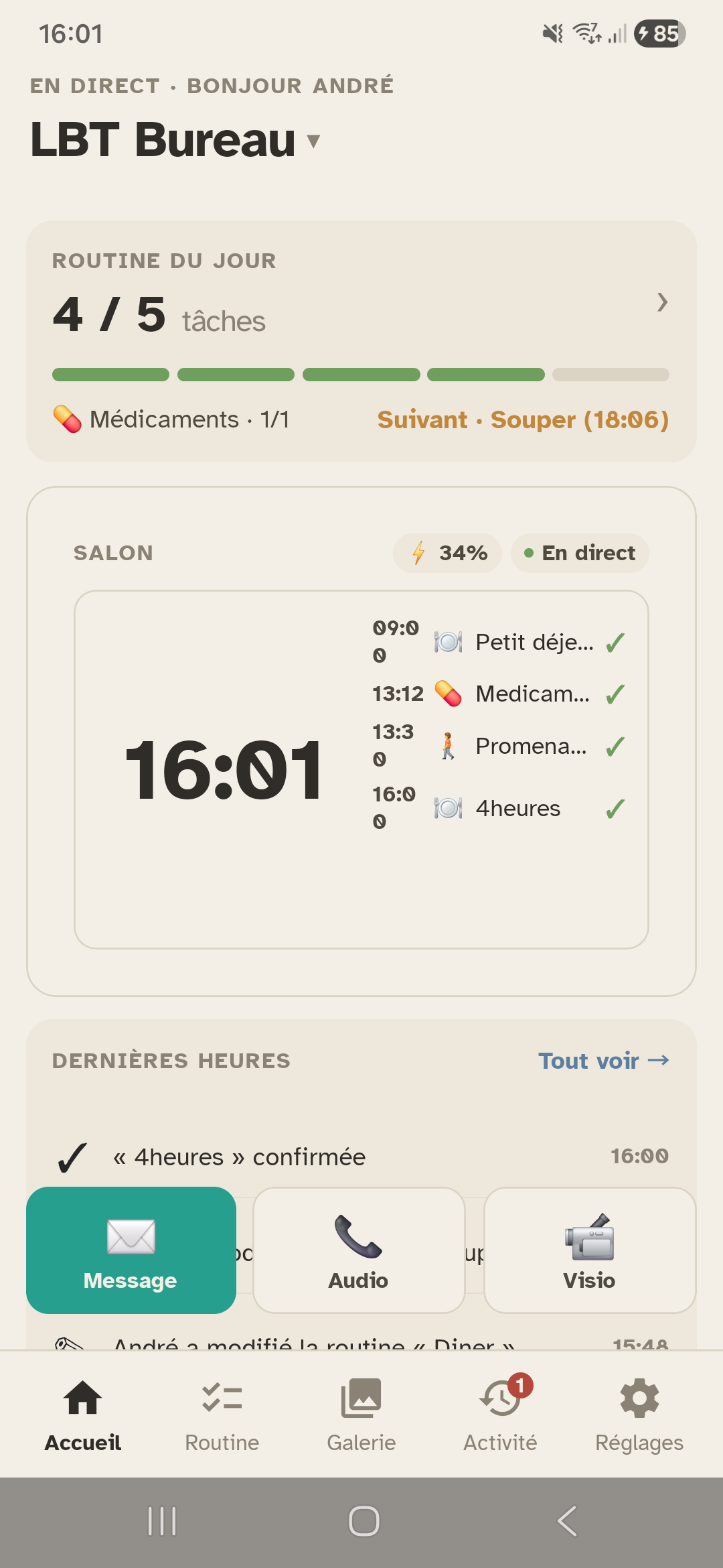 Tableau de bord