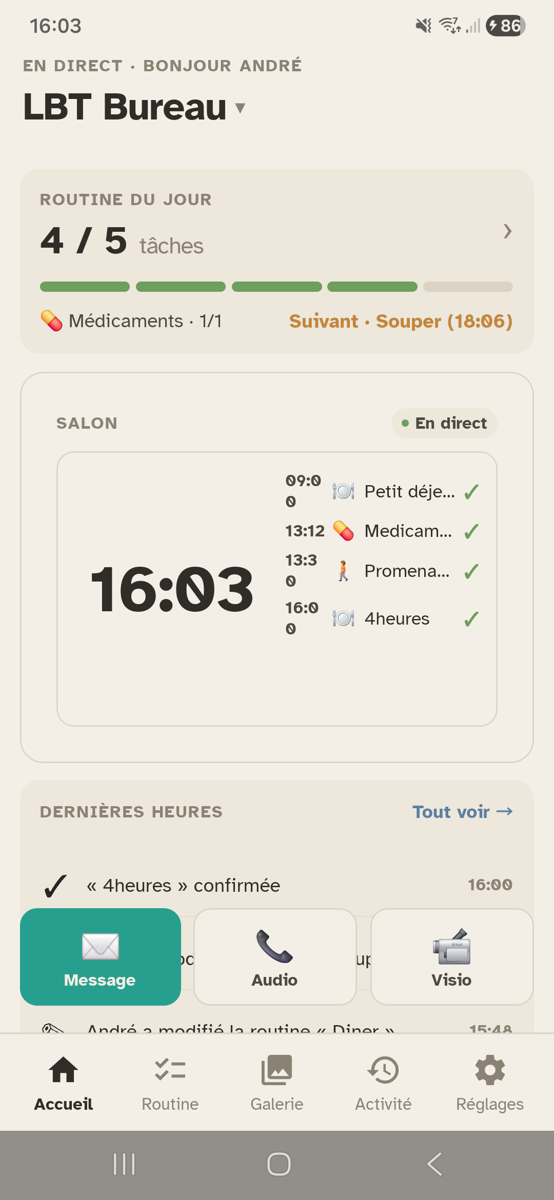 Tableau de bord