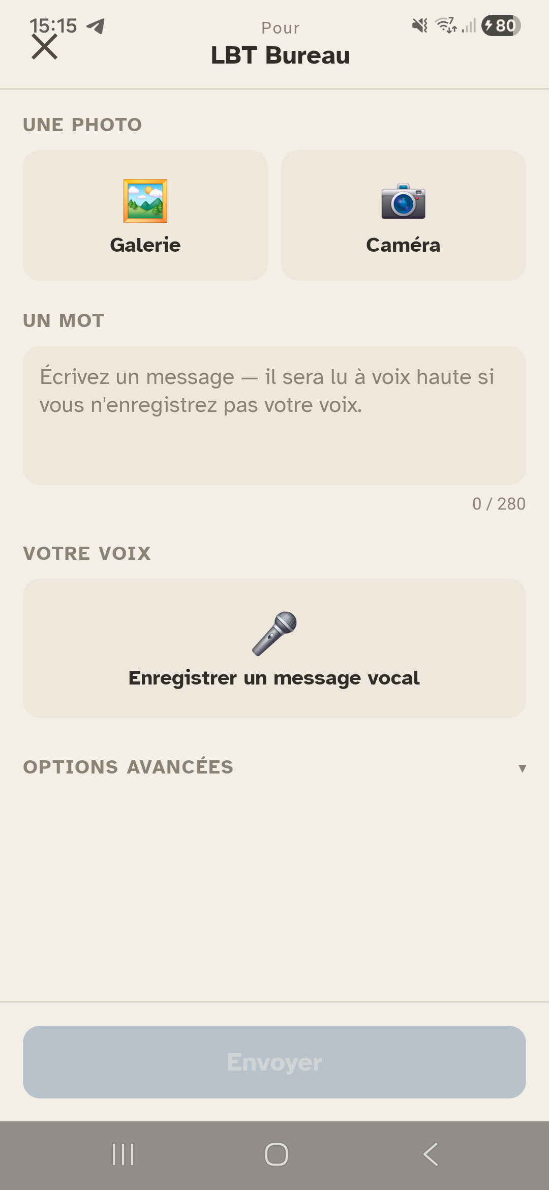 Envoyer un message