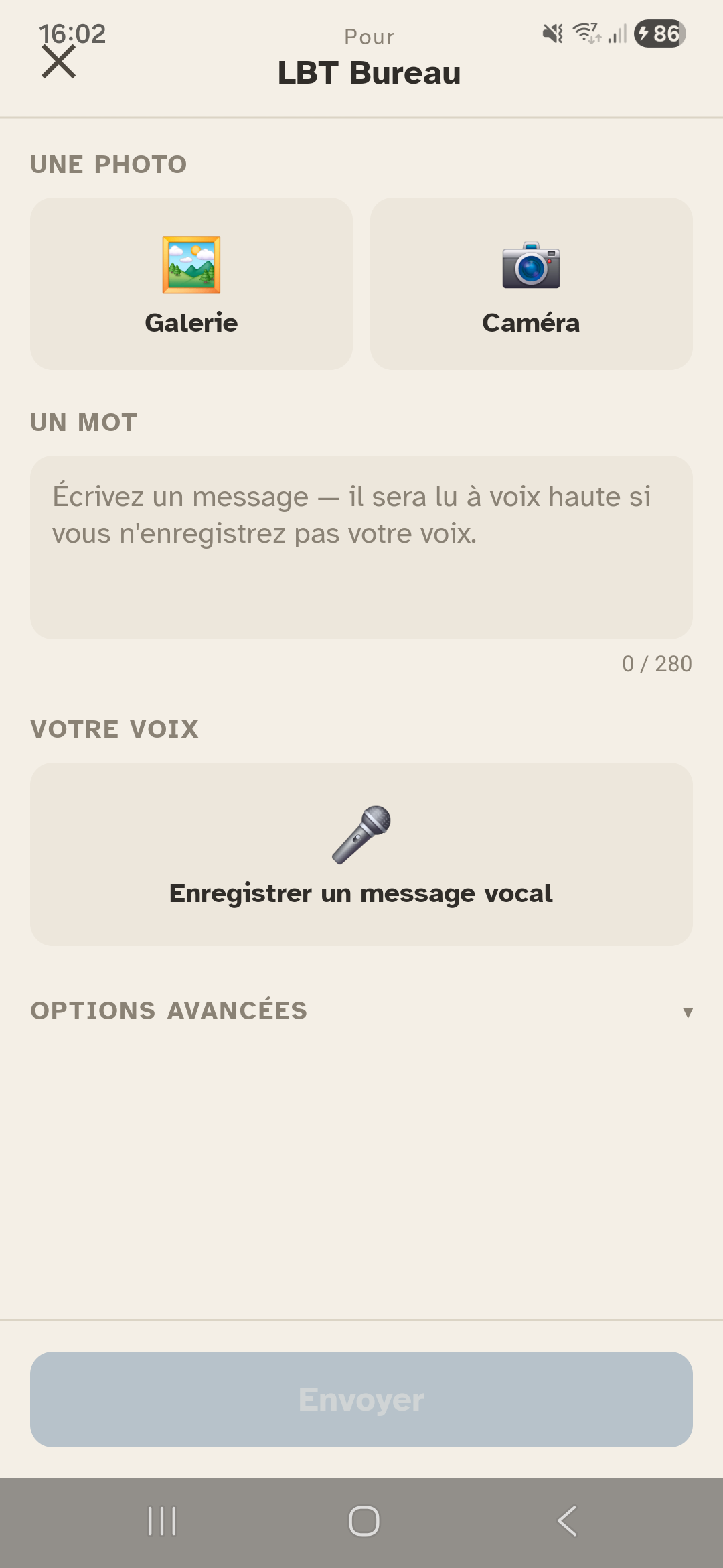 Envoyer un message