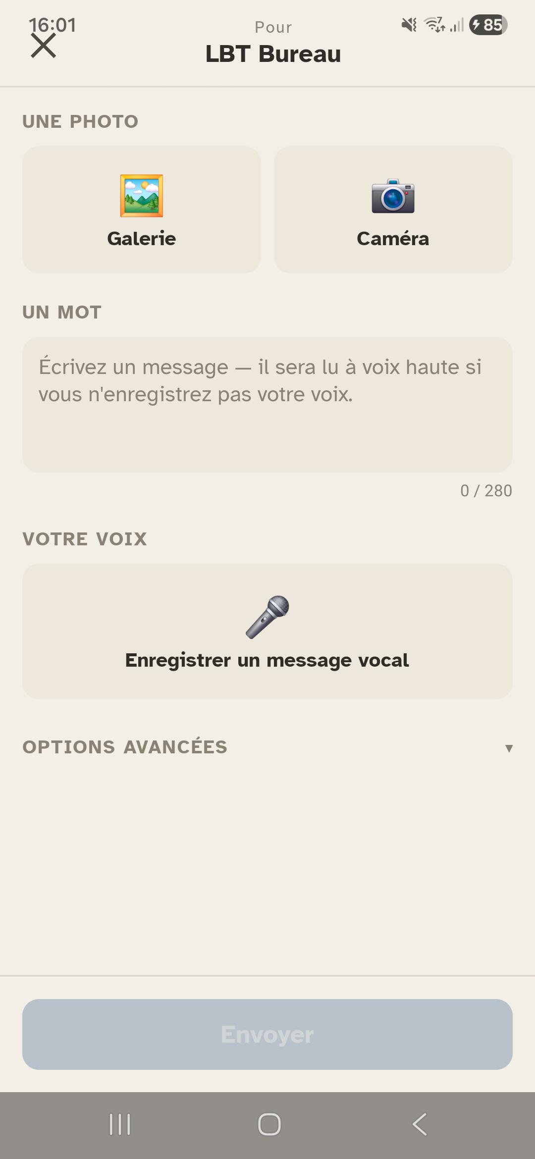 Envoyer un message