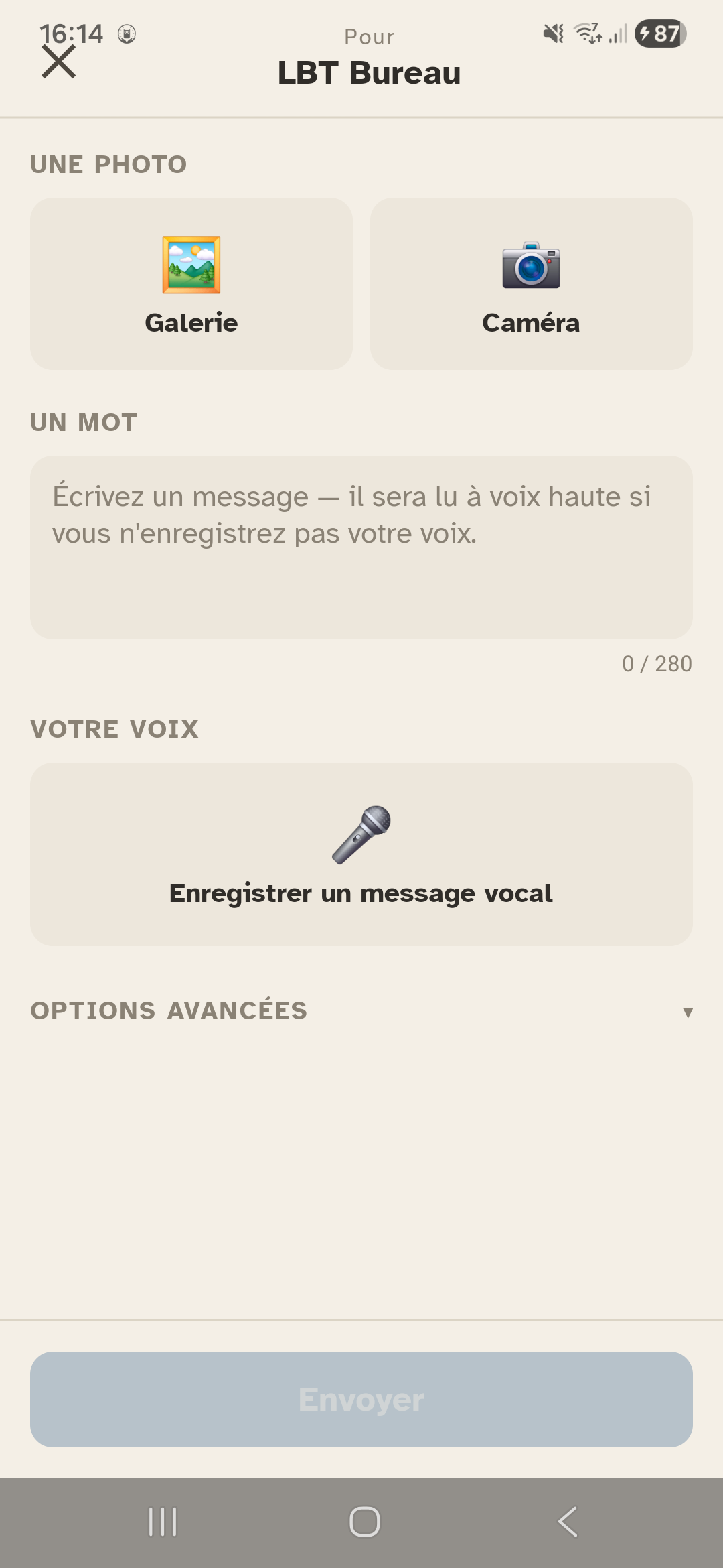 Envoyer un message