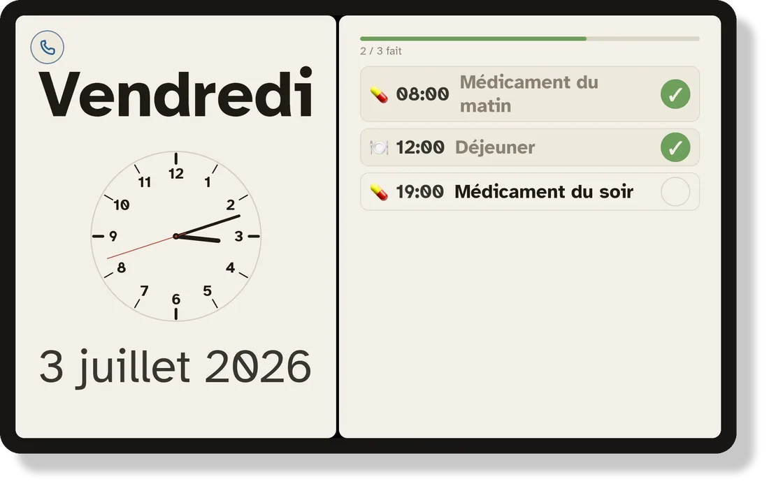 Horloge et routines du jour